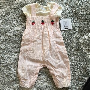 2/$25 Strawberry romper with onesie